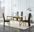Lot de 6 chaises Dana simili cuir contour Gold #couleur_noir