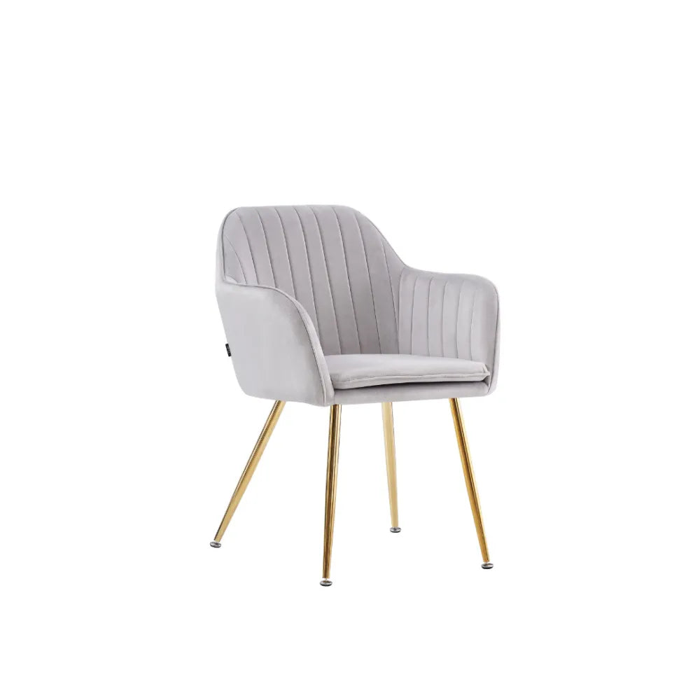 Chaise CANVAS pied GOLD assise en velours BEIGE, TAUPE, ANTHRACITE et GRIS