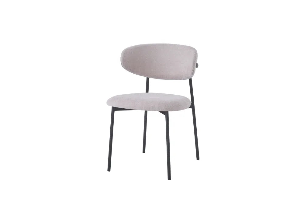 Chaise LULU pied métal noir serge GRIS, BEIGE, MOKA, ANTHRACITE