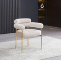 Chaise BULLE pied GOLD velours BEIGE