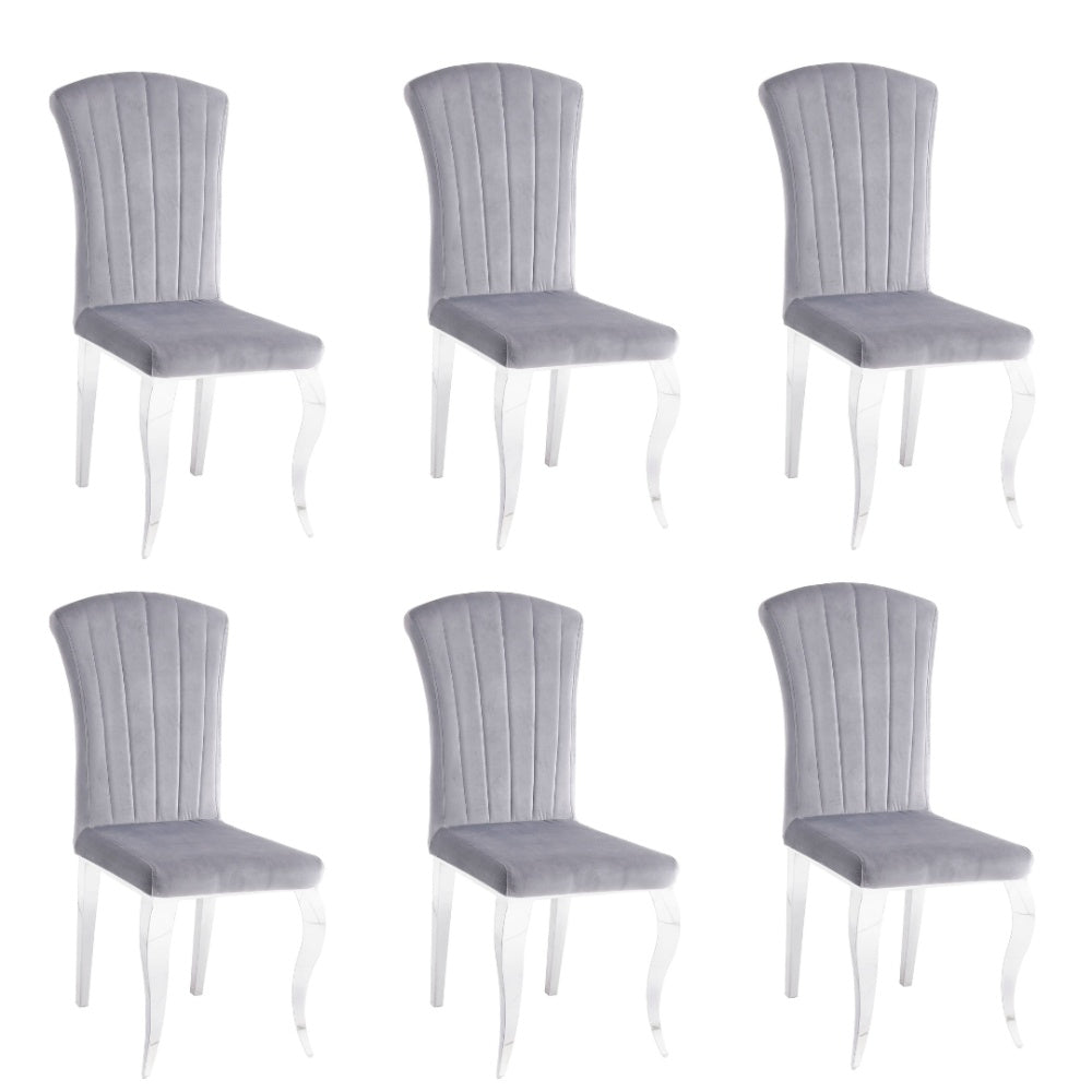 Lot de Chaises baroque LOUIS Chrome Velours