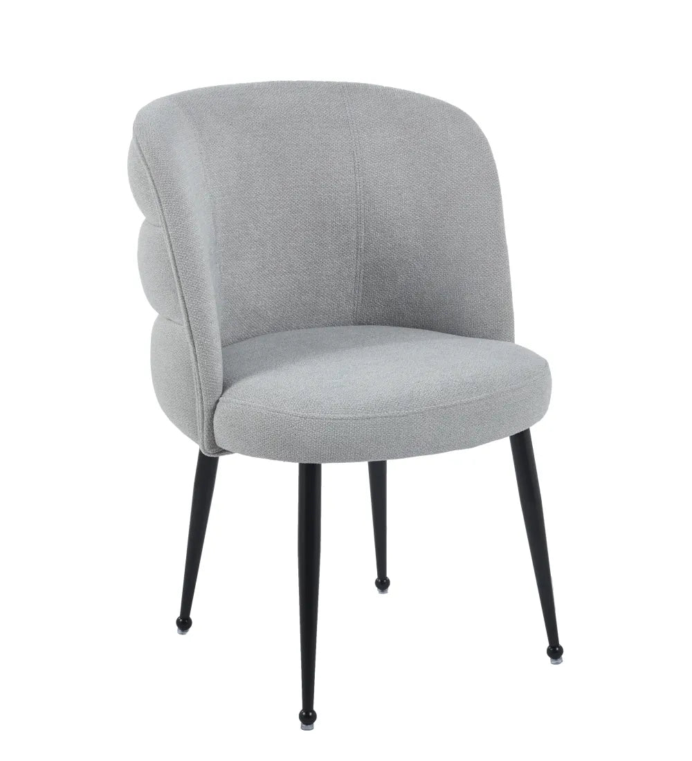 Chaise SACHA pied noir tissus effet LIN  ECRU, MOKA, GRIS, ANTHRACITE