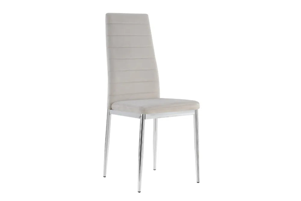 Lot de 6 chaises TOLIA chrome velours #couleur_moka