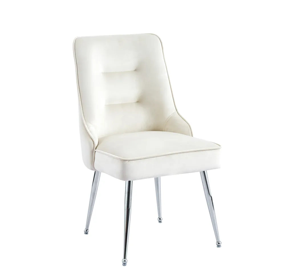 Chaise ZIP PIED CHROME velours MOKA, BEIGE, ANTHRACITE, NOIR et ROSE