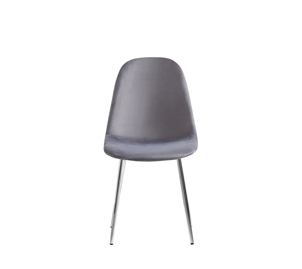 Chaise SCANDINAVE CHROME velours ANTHRACITE