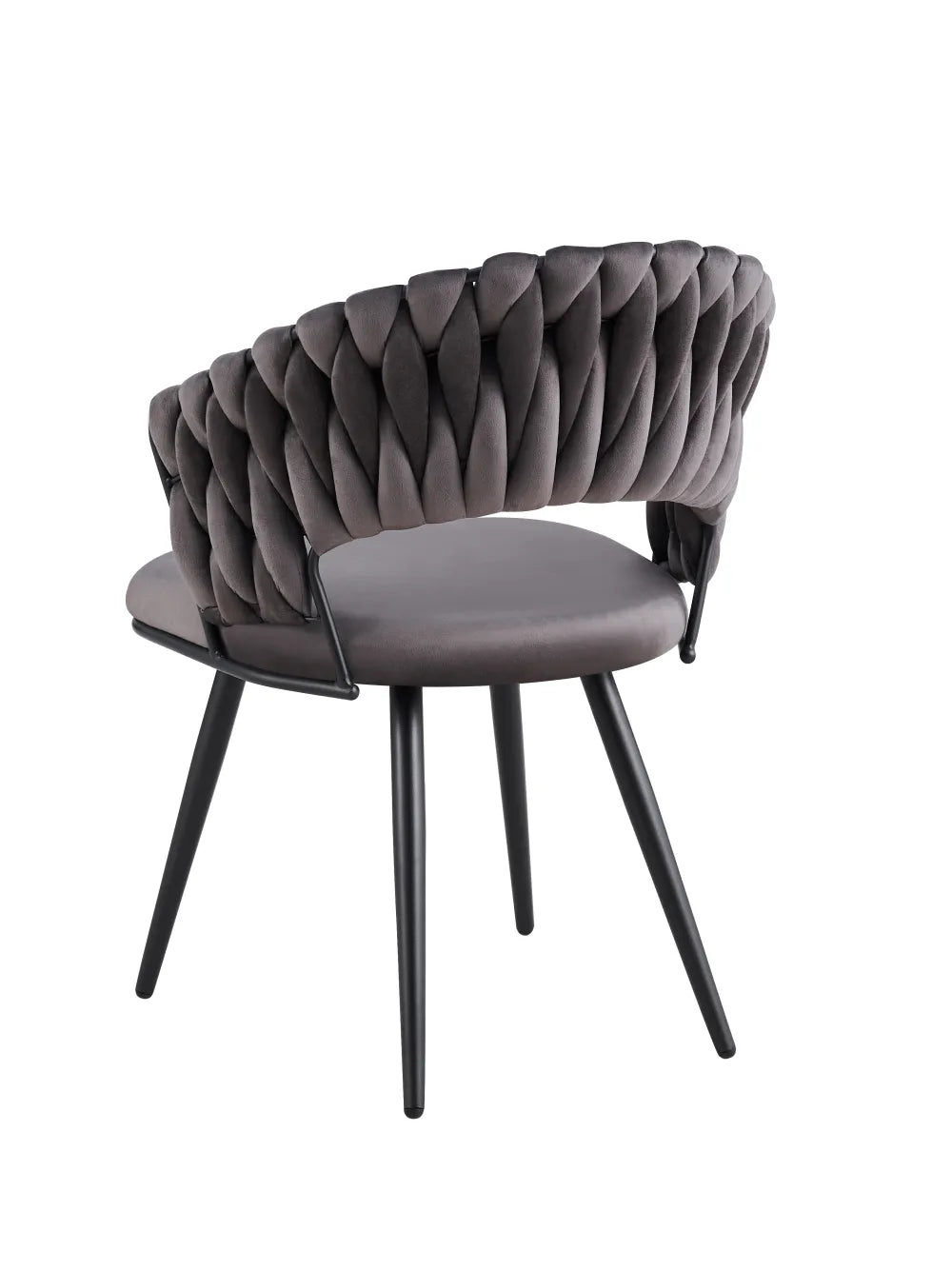 Chaise CAROLINA PIED METAL NOIR VELOURS BEIGE, TAUPE, ANTHRACITE ET LIGHT GRIS