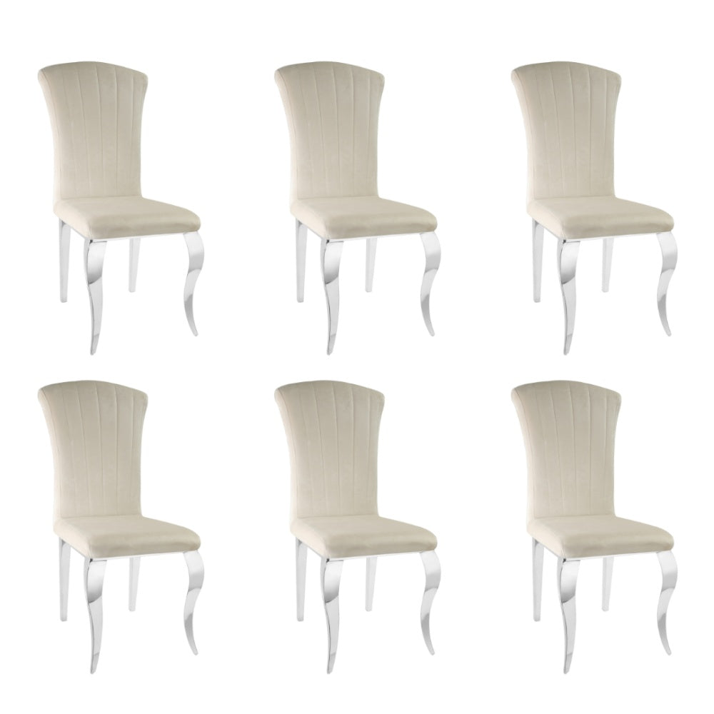 Lot de Chaises baroque LOUIS Chrome Velours