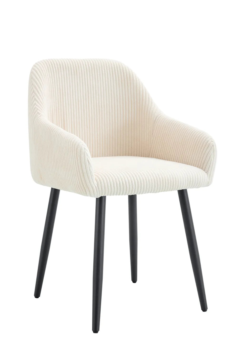 Chaise PEACH PIED METAL NOIR COTELE ECRU, BEIGE, MOKA et GRIS