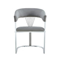 Chaise BRITTANY CHROME velours gris SILVER, BEIGE