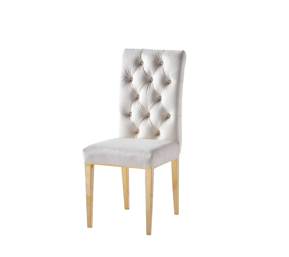 Chaise NEW NEVADA pied GOLD assise ANTHRACITE, MOKA et ECRU