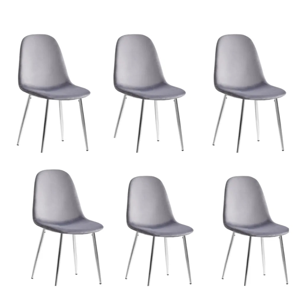 Chaise SCANDINAVE CHROME velours ANTHRACITE