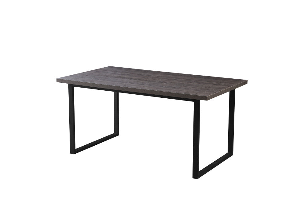 TABLE BELGRADE PIED METAL NOIR CHENE GRIFFE #couleur_gris