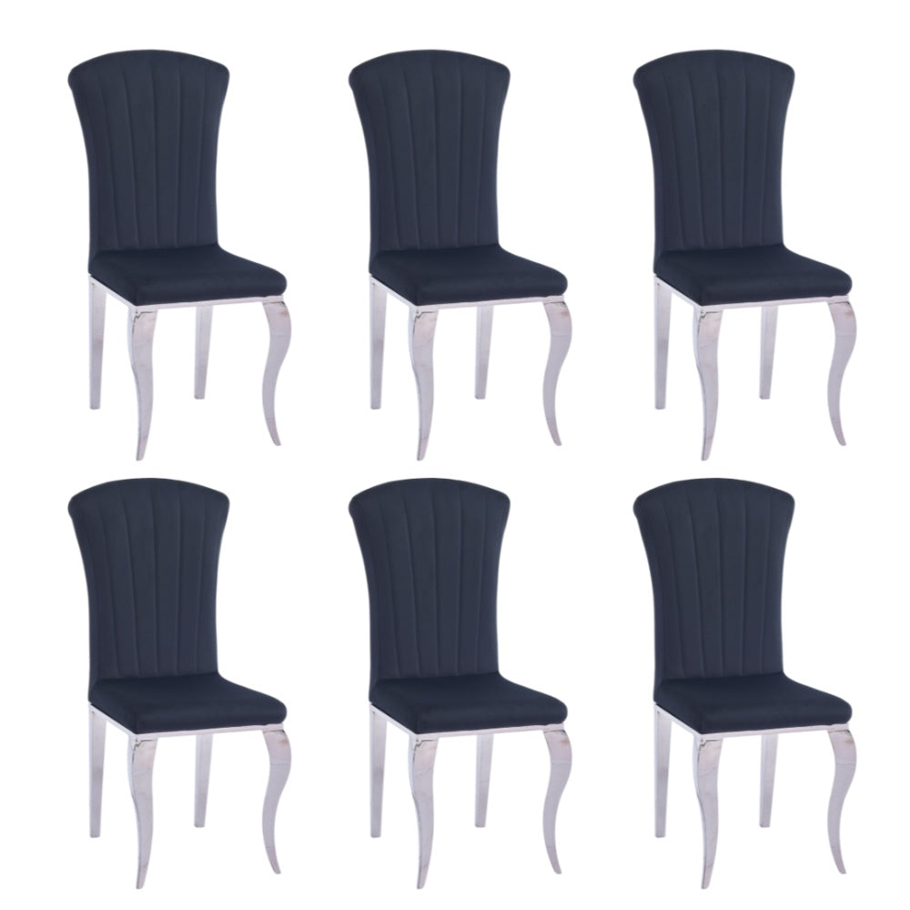 Lot de Chaises baroque LOUIS Chrome Velours