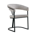 Chaise BRITTANY métal NOIR velours GRIS