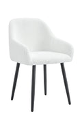 Chaise PEACH PIED METAL NOIR COTELE ECRU, BEIGE, MOKA et GRIS