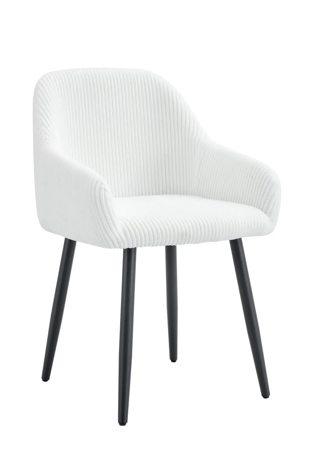 Chaise PEACH PIED METAL NOIR COTELE ECRU, BEIGE, MOKA et GRIS