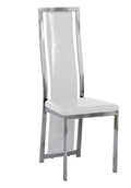 Lot de 6 chaises Dana simili cuir contour chromé #couleur_croco-blanc