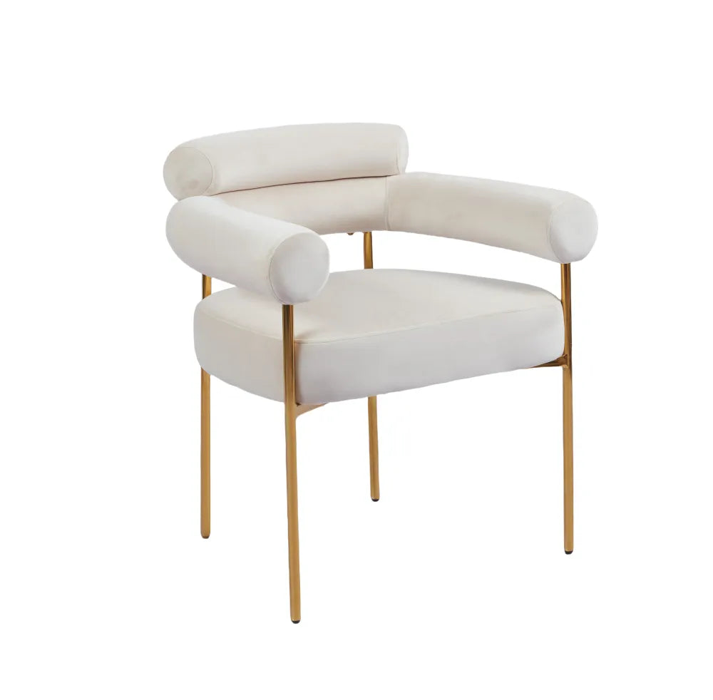 Chaise BULLE pied GOLD velours BEIGE