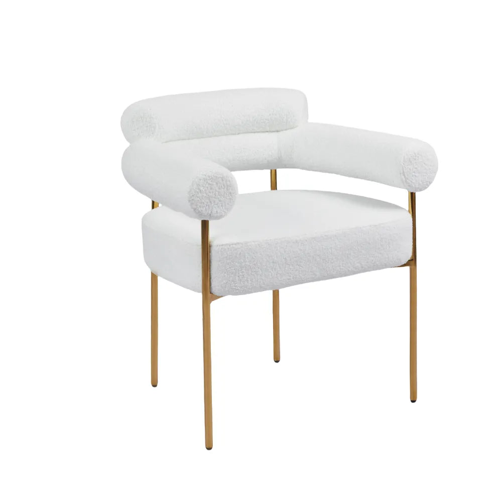 Chaise BULLE pied gold doudou BLANC