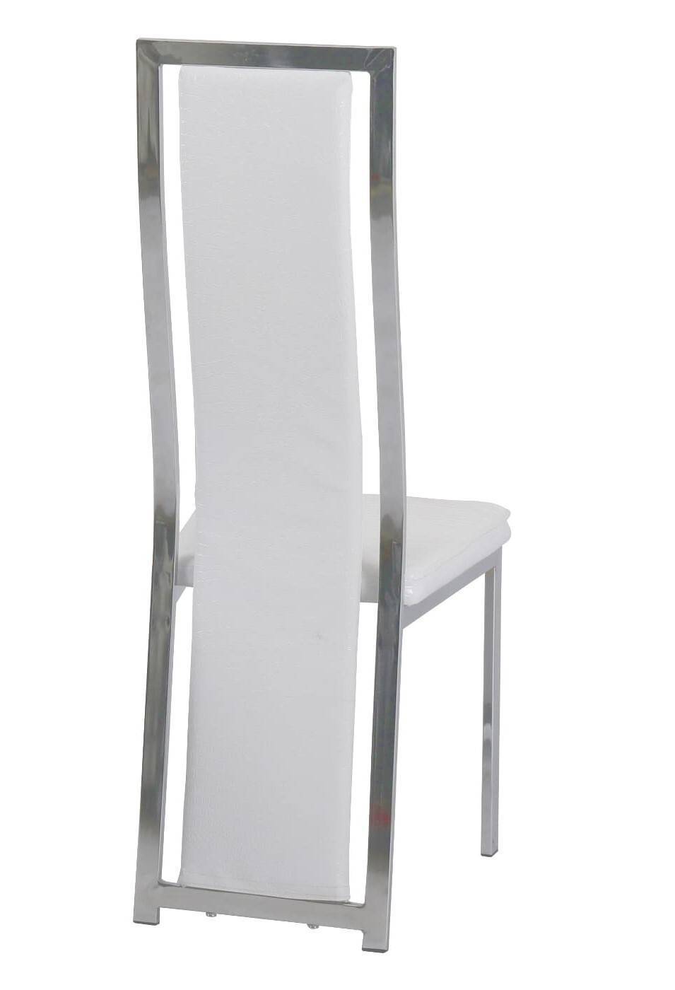 Lot de 6 chaises Dana simili cuir contour chromé #couleur_croco-blanc