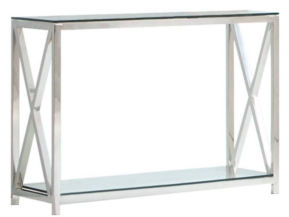 Table console KENSY en verre 120x40x78 cm #couleur_chrome