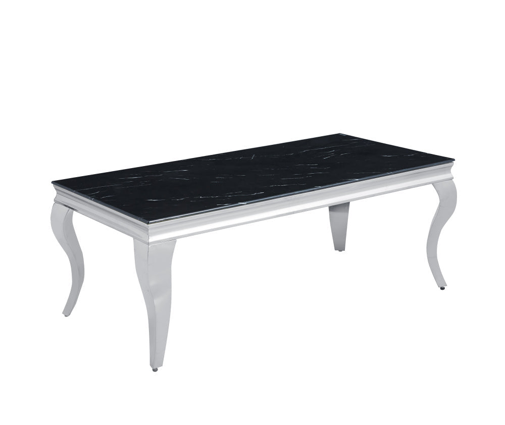 Table basse BAROQUE Chrome  120x60x45 cm