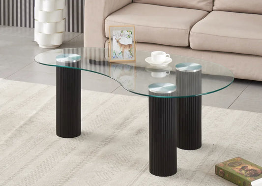 Table basse PYLONE plateau en verre