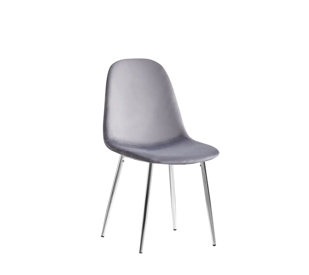 Chaise SCANDINAVE CHROME velours ANTHRACITE