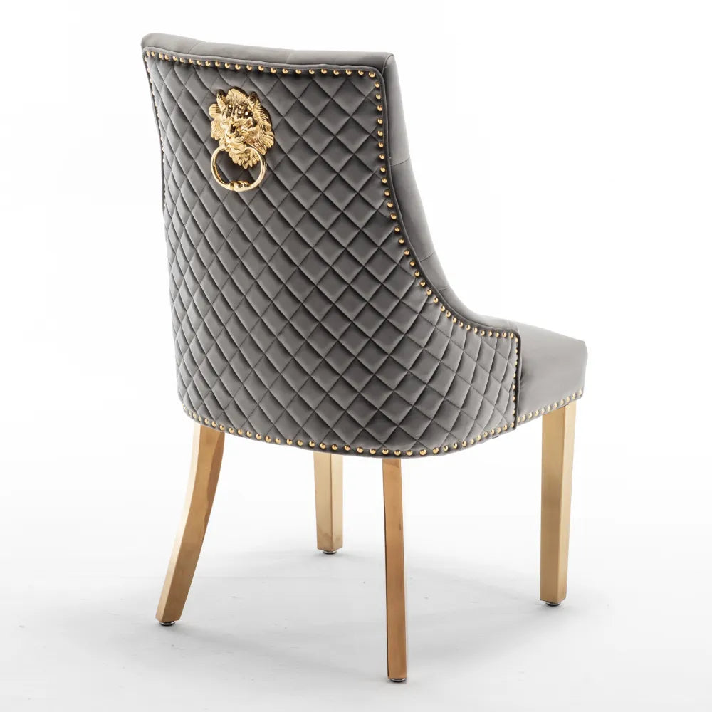 Chaise LION MATELASSEE pied GOLD NOIR, ANTHRACITE, BEIGE
