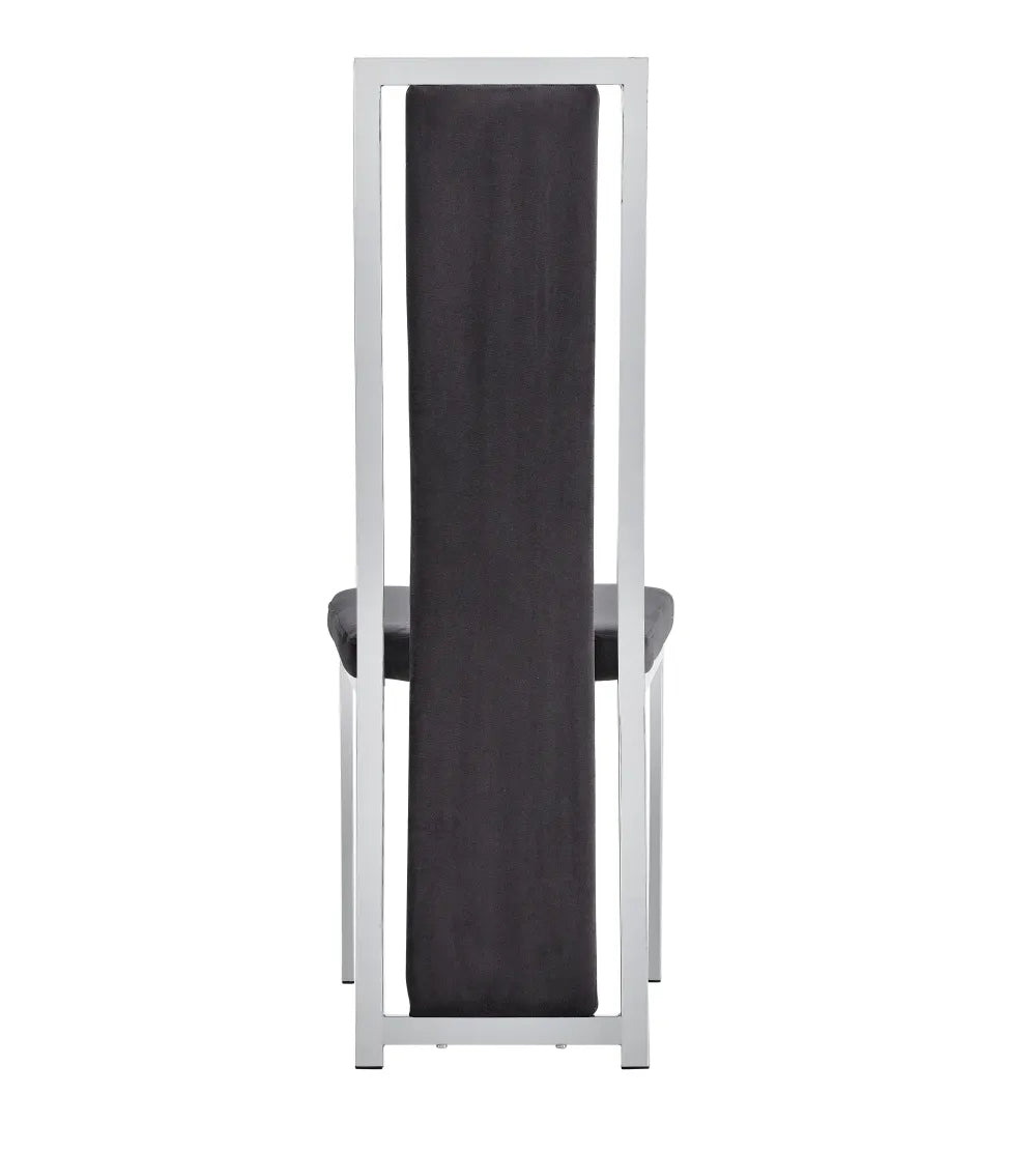 Lot de chaises Dana velours contour chromé #couleur_noir