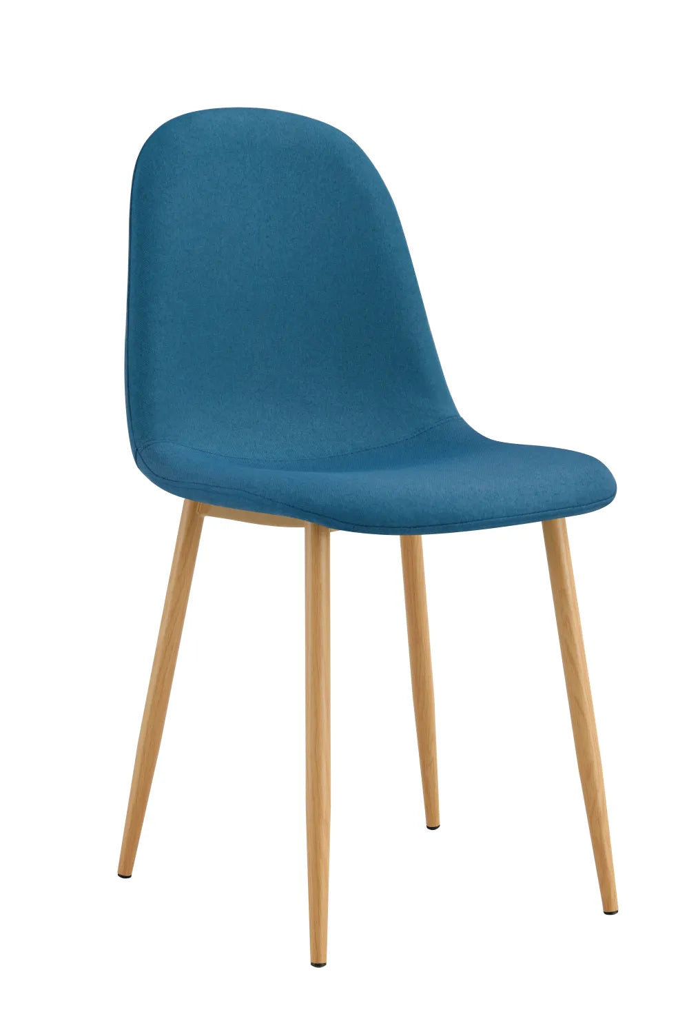 Chaise SCANDINAVE pied BOIS tissu BLEU CANARD