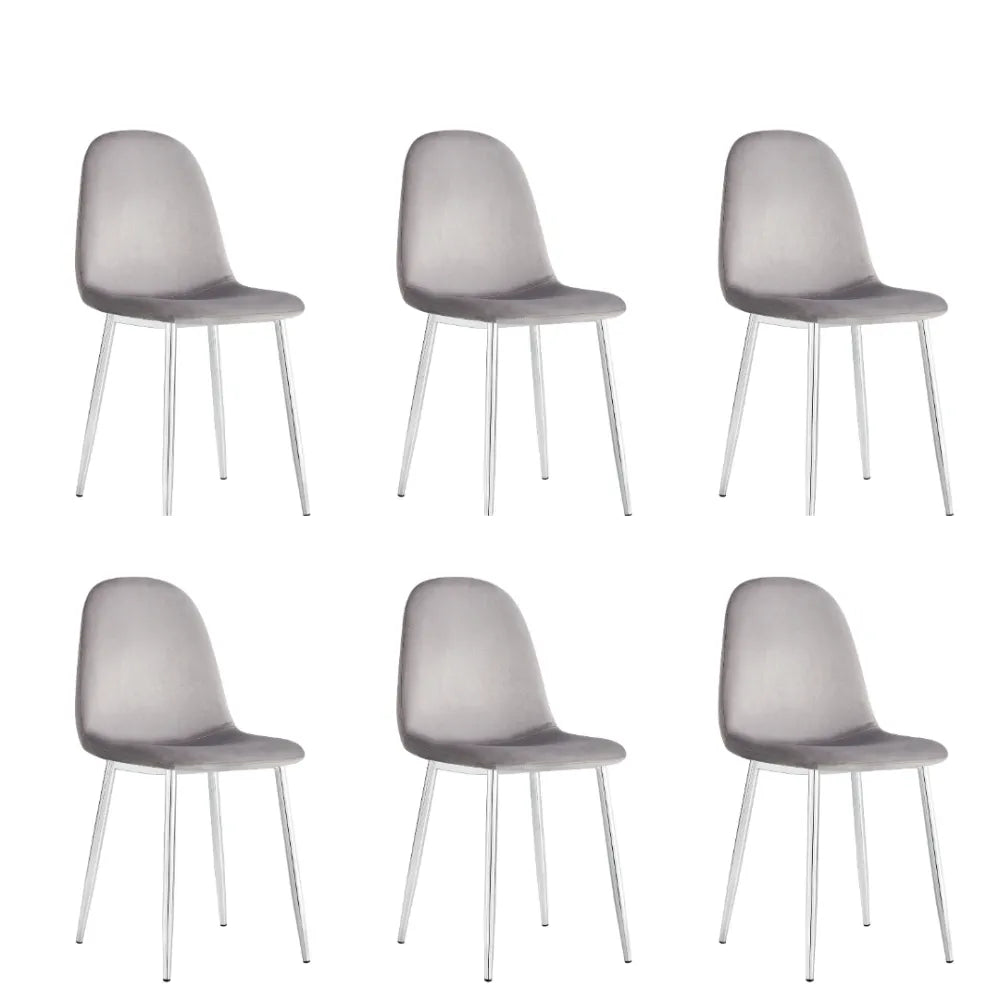 Chaise SCANDINAVE VELOURS gris pied CHROME