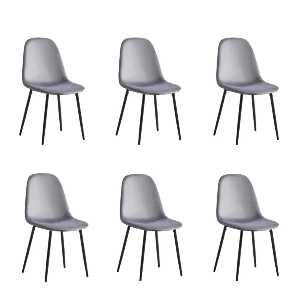 Chaise SCANDINAVE pied NOIR velours ANTHRACITE