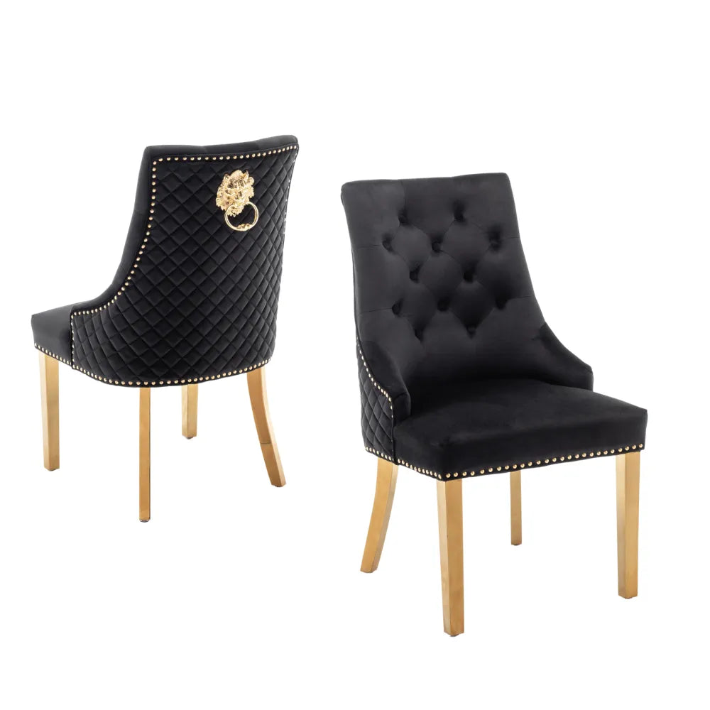 Chaise LION MATELASSEE pied GOLD NOIR, ANTHRACITE, BEIGE