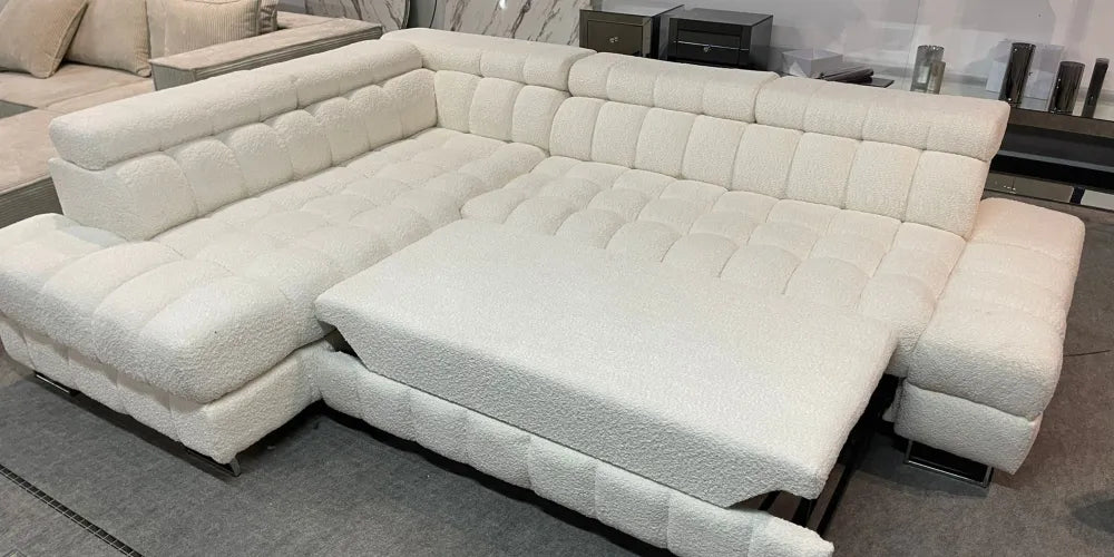 Canapé BUBBLE angle gauche doudou boucle 275x203cm