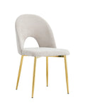 Chaise TEDDY chenille MOKA pied GOLD