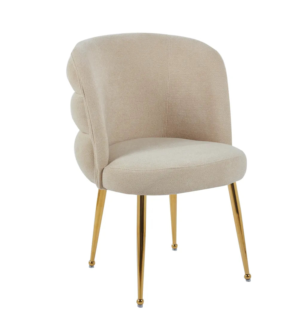 Chaise SACHA pied GOLD tissus effet LIN ECRU, MOKA, GRIS, ANTHRACITE