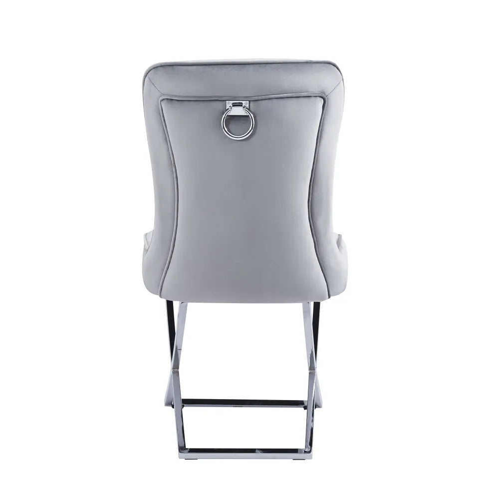 Chaise JOSEPHINE pied CHROME assise ANTHRACITE