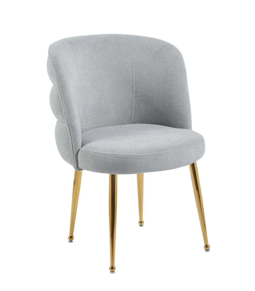 Chaise SACHA pied GOLD tissus effet LIN ECRU, MOKA, GRIS, ANTHRACITE