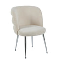 Chaise SACHA pied chrome tissus effet LIN ECRU, MOKA, GRIS, ANTHRACITE