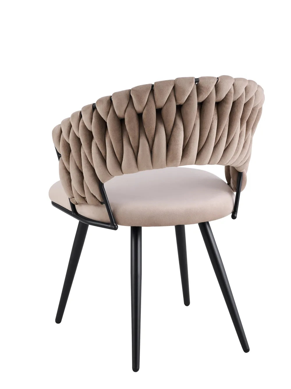 Chaise CAROLINA PIED METAL NOIR VELOURS BEIGE, TAUPE, ANTHRACITE ET LIGHT GRIS