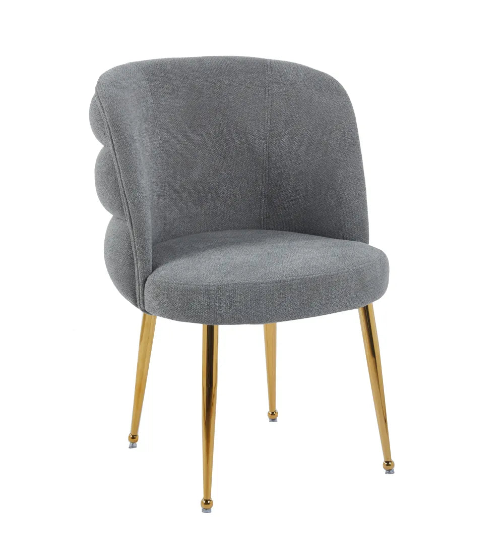 Chaise SACHA pied GOLD tissus effet LIN ECRU, MOKA, GRIS, ANTHRACITE