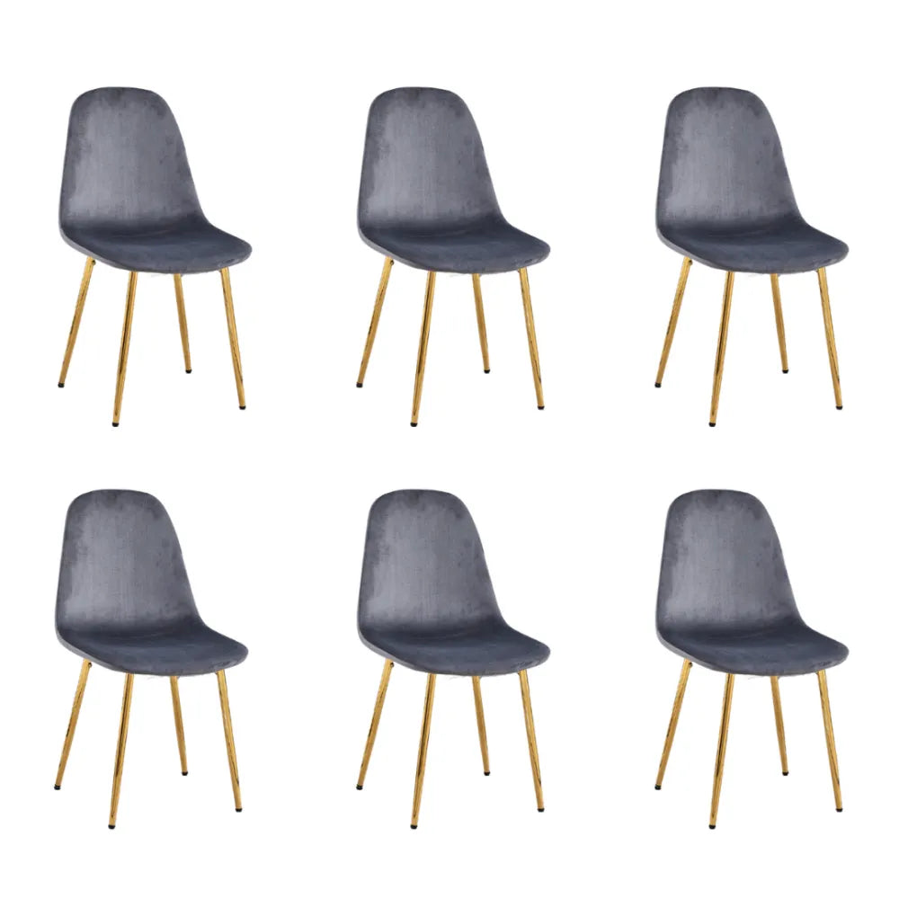 Chaise SCANDINAVE GOLD velours ANTHRACITE