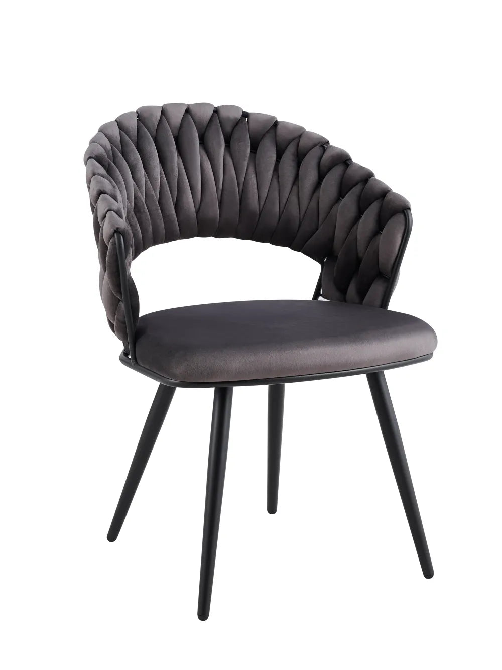 Chaise CAROLINA PIED METAL NOIR VELOURS BEIGE, TAUPE, ANTHRACITE ET LIGHT GRIS