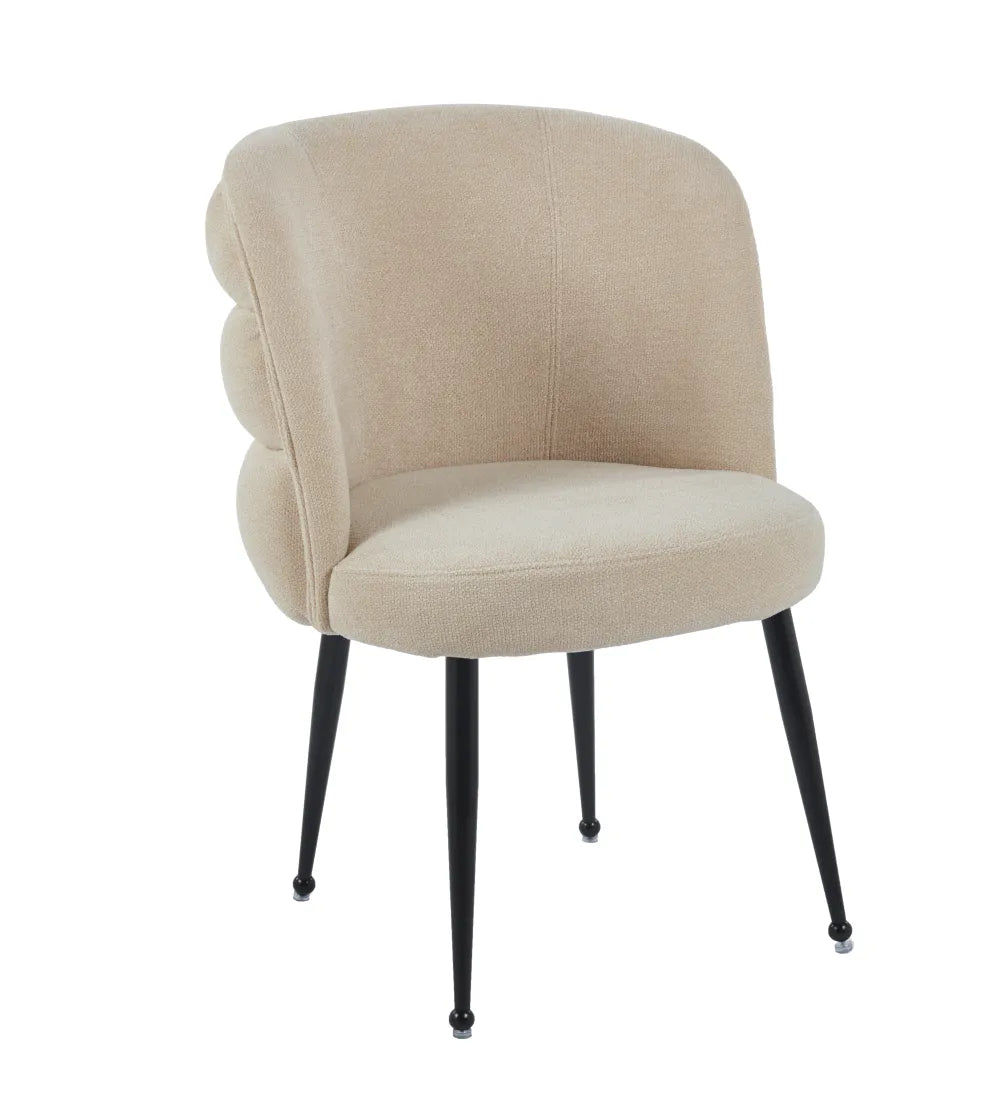 Chaise SACHA pied noir tissus effet LIN  ECRU, MOKA, GRIS, ANTHRACITE