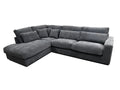 Canapé AMBERT angle gauche ou droit TISSU LAPIN ANTHRACITE 320X230