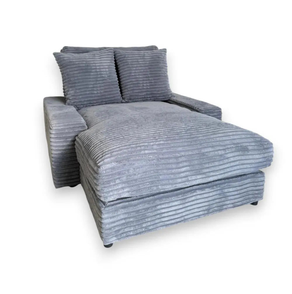 Canapé Célia MOELLEUX en tissus  GRIS 180x135cm