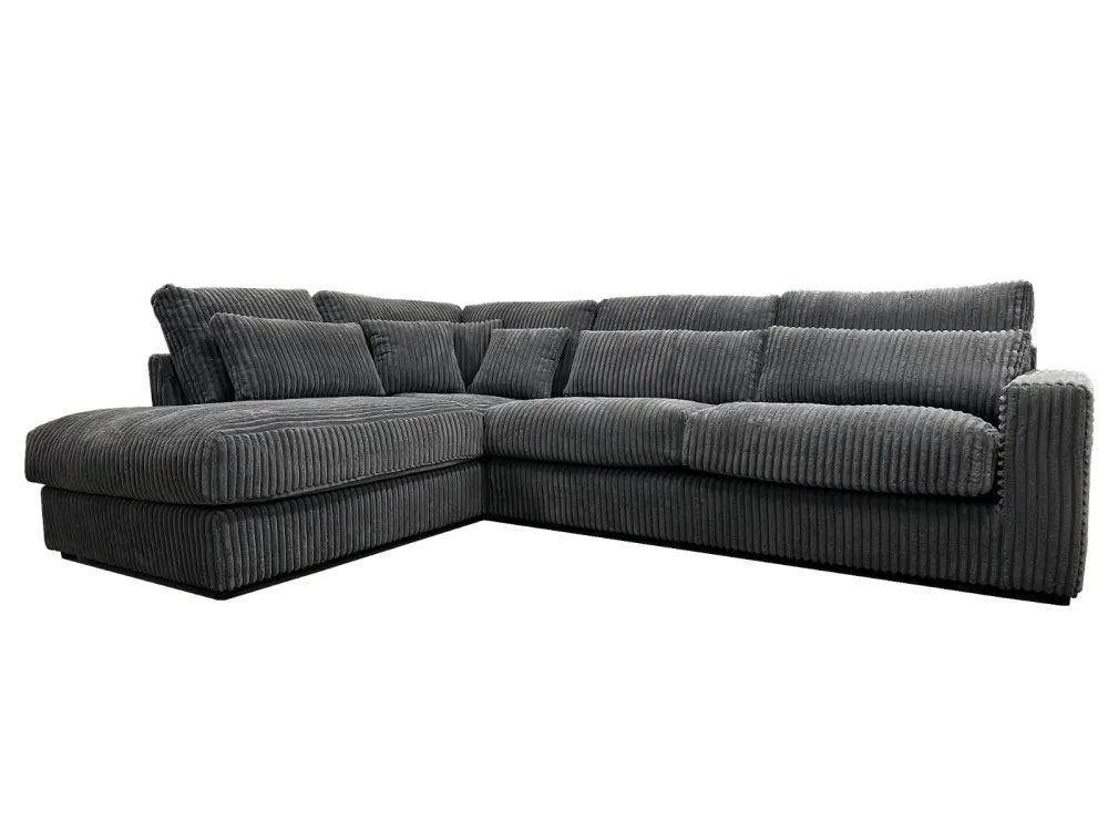 Canapé AMBERT angle gauche ou droit TISSU LAPIN ANTHRACITE 320X230