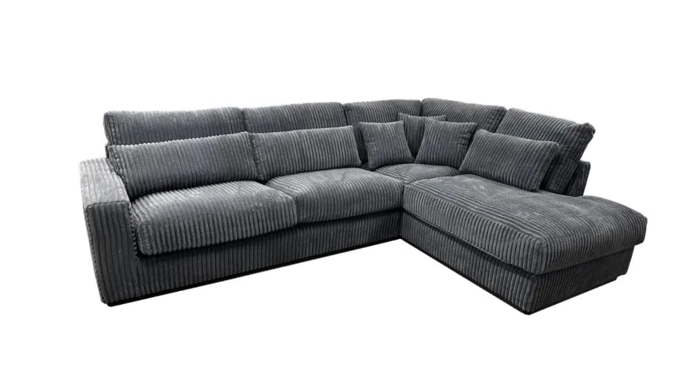 Canapé AMBERT angle gauche ou droit TISSU LAPIN ANTHRACITE 320X230