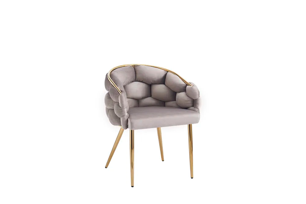 Chaise BALLON pied GOLD velours NOIR, TAUPE, BEIGE  et ANTHRACITE